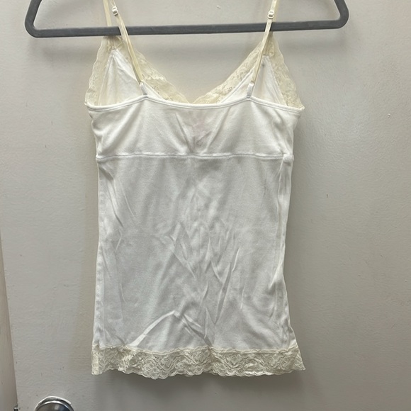 Pink White Lace Trim Camisole  Size Medium. - Picture 4 of 9